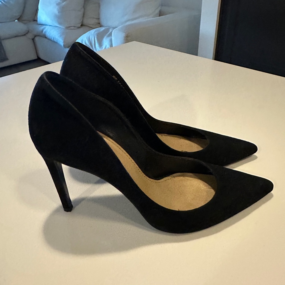 Stuart Weitzman Black Suede Heels